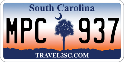 SC license plate MPC937