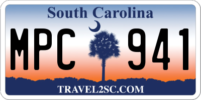SC license plate MPC941
