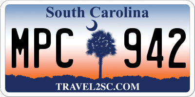 SC license plate MPC942