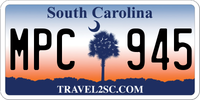 SC license plate MPC945