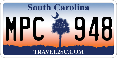 SC license plate MPC948