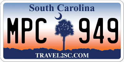 SC license plate MPC949