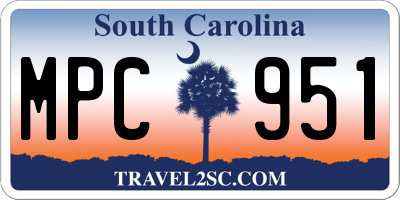 SC license plate MPC951