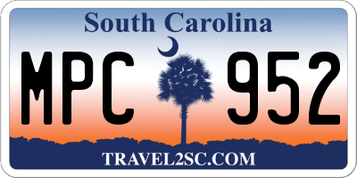SC license plate MPC952