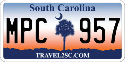 SC license plate MPC957