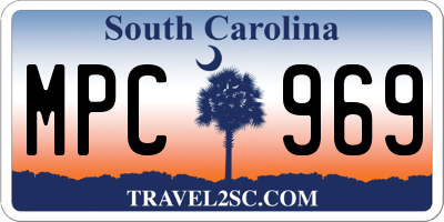 SC license plate MPC969