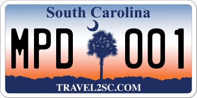 SC license plate MPD001