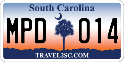 SC license plate MPD014