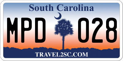 SC license plate MPD028