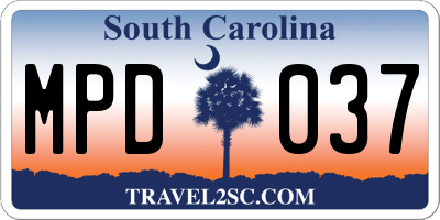 SC license plate MPD037