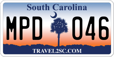 SC license plate MPD046