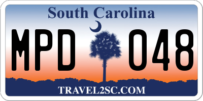 SC license plate MPD048