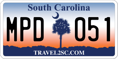 SC license plate MPD051
