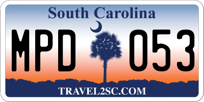 SC license plate MPD053