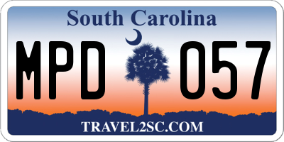 SC license plate MPD057