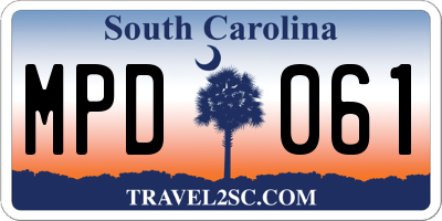 SC license plate MPD061