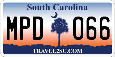 SC license plate MPD066