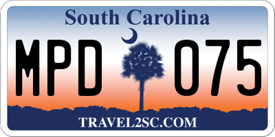 SC license plate MPD075