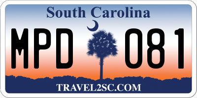 SC license plate MPD081