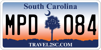 SC license plate MPD084