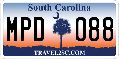 SC license plate MPD088