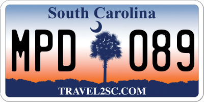 SC license plate MPD089