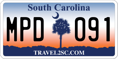 SC license plate MPD091