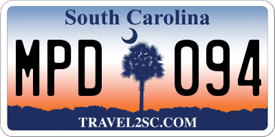 SC license plate MPD094