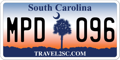 SC license plate MPD096