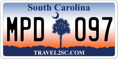 SC license plate MPD097