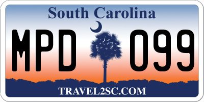SC license plate MPD099