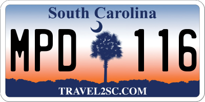 SC license plate MPD116