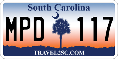 SC license plate MPD117