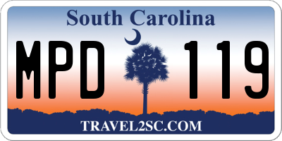 SC license plate MPD119