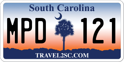 SC license plate MPD121