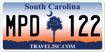 SC license plate MPD122
