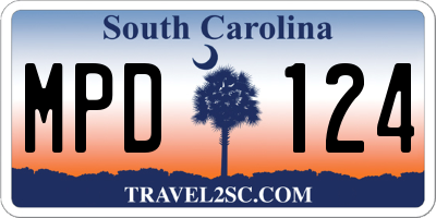 SC license plate MPD124