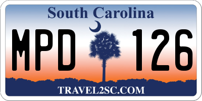 SC license plate MPD126