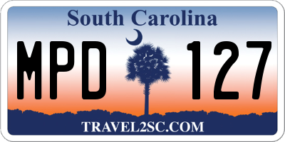 SC license plate MPD127
