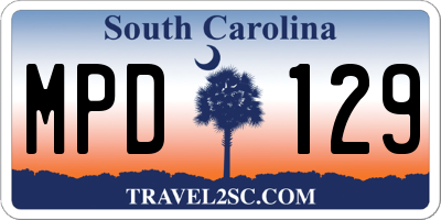 SC license plate MPD129