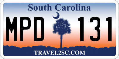 SC license plate MPD131