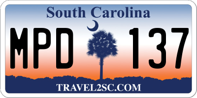 SC license plate MPD137