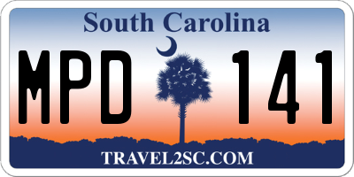 SC license plate MPD141