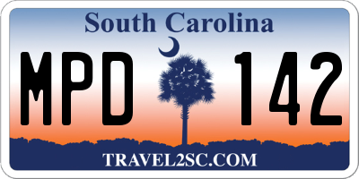 SC license plate MPD142
