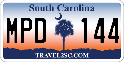 SC license plate MPD144