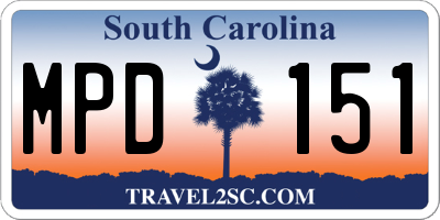 SC license plate MPD151