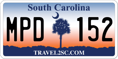 SC license plate MPD152
