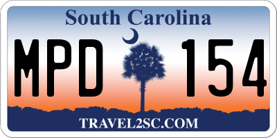 SC license plate MPD154