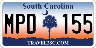 SC license plate MPD155