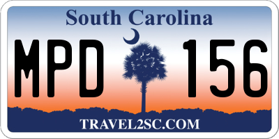 SC license plate MPD156